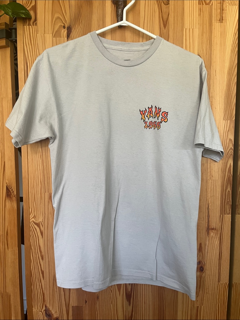 Vintage Vans Light Gray Tee with back graphic (size M)